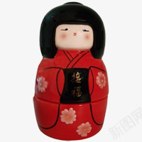 日本娃娃png免抠素材_88icon https://88icon.com 娃娃 红色 陶瓷