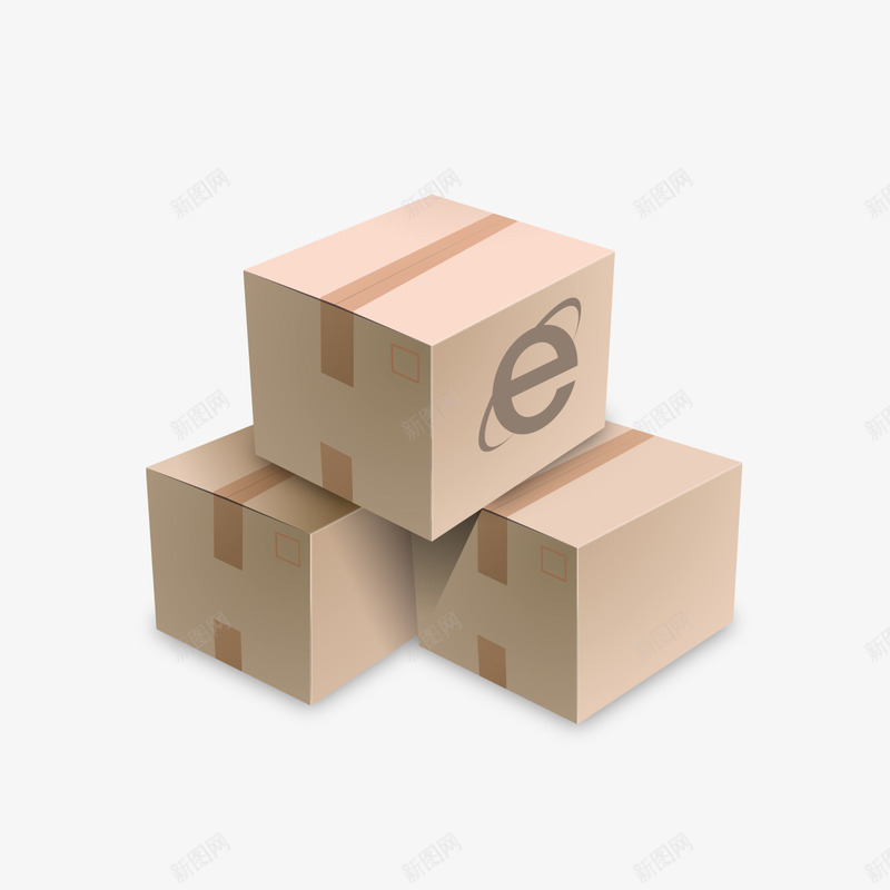 三个纸箱png免抠素材_88icon https://88icon.com 包装 打包 纸箱 纸箱模型