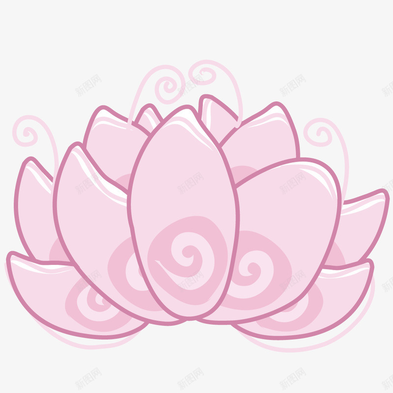 卡通荷花矢量图ai免抠素材_88icon https://88icon.com 卡通 插画 植物 荷花 矢量图