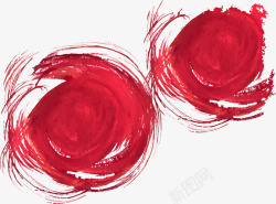 手绘红色墨迹素材