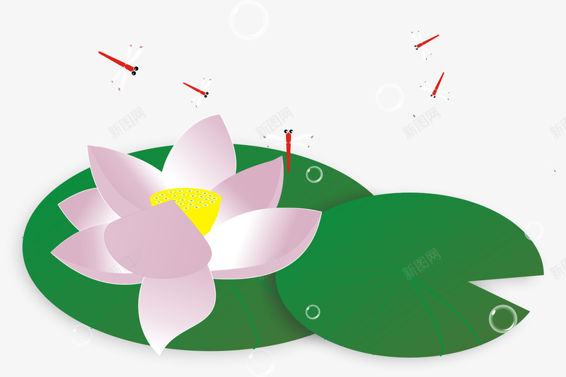 中国风莲花与蜻蜓psd免抠素材_88icon https://88icon.com 中国风 国画 手绘 手绘藕 植物 水彩画 荷叶 荷花 莲藕 蜻蜓