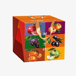 拎盒方形水果礼盒高清图片