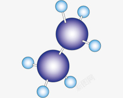 矢量分子模型乙烷球棍模型高清图片