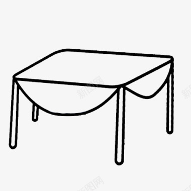 薄荷叶子一张桌子简笔画图标图标
