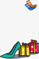 卡通高跟鞋礼物礼盒素材