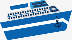 法国旅行蓝色交通工具轮船旅游旅行素矢量图高清图片
