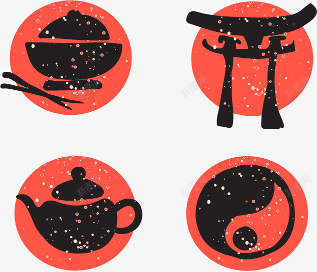 简约红色圆圈png免抠素材_88icon https://88icon.com 免抠PNG 八卦 圆圈 筷子 简约 红色 红色八卦图 茶壶