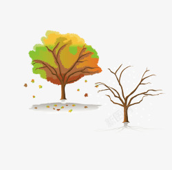 秋天的树和冬天的树素材