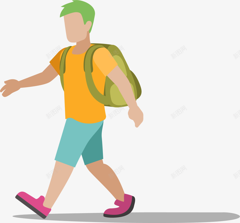 人物插画行走的男人png免抠素材_88icon https://88icon.com 人物插画 摆手 旅游的男人 旅行 行走的男人 走路