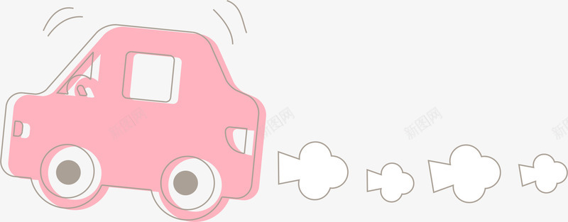 粉色汽车png免抠素材_88icon https://88icon.com 卡通 手绘 汽车 粉色 线条 车辆