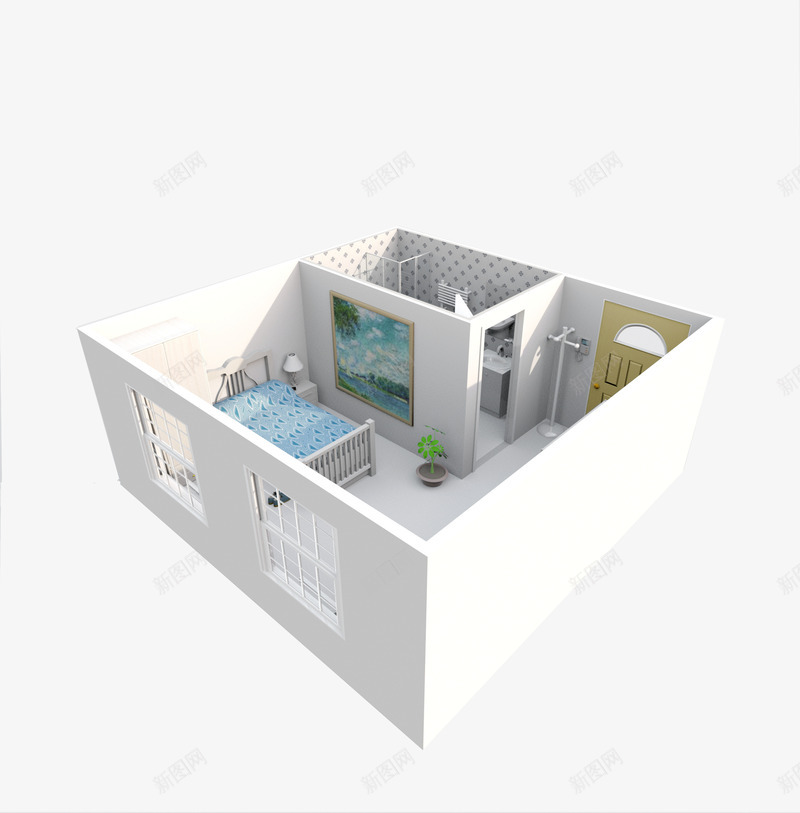 房子模型png免抠素材_88icon https://88icon.com 室内 建筑 模型屋 立体 装修 规划布局