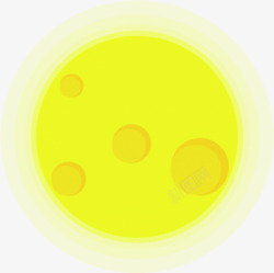 卡通黄色圆圈月球效果素材