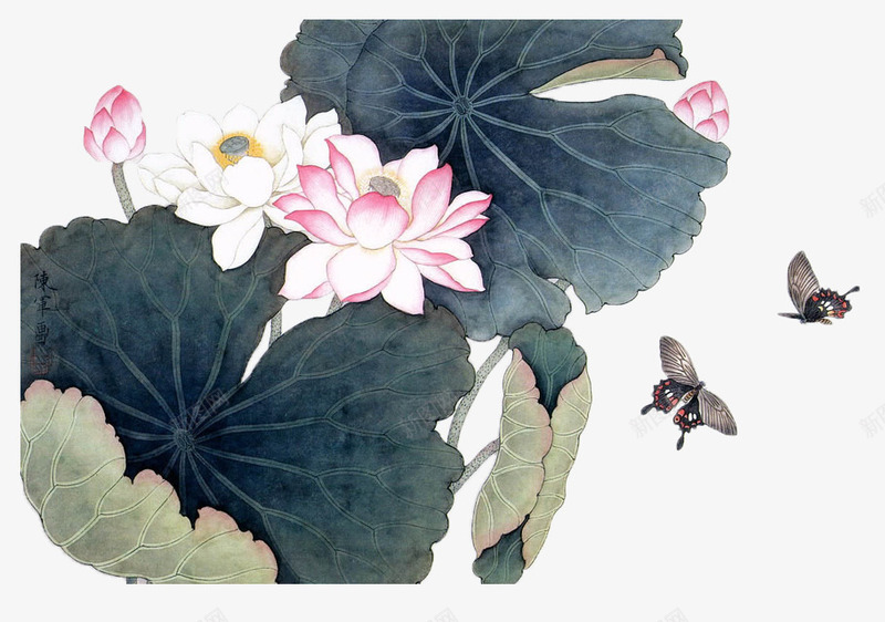 水墨画荷花png免抠素材_88icon https://88icon.com 中国风 传统 手绘 水墨画 爱莲说 艺术 荷叶 荷花