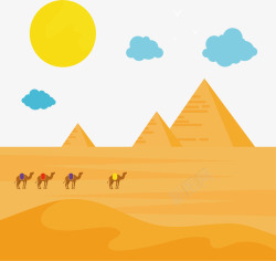 美丽埃及沙漠旅游矢量图素材