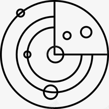 扭曲圆圈太阳系模型的小圆圈的行星图标图标