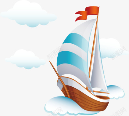 旅游PPT创意旅游帆船图标矢量图图标