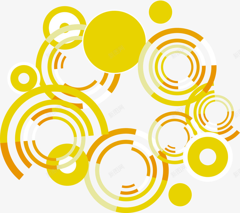 黄色圆圈图案png免抠素材_88icon https://88icon.com 光环 渐变光环 简约图案 组合光圈 边框纹理 黄色圆圈