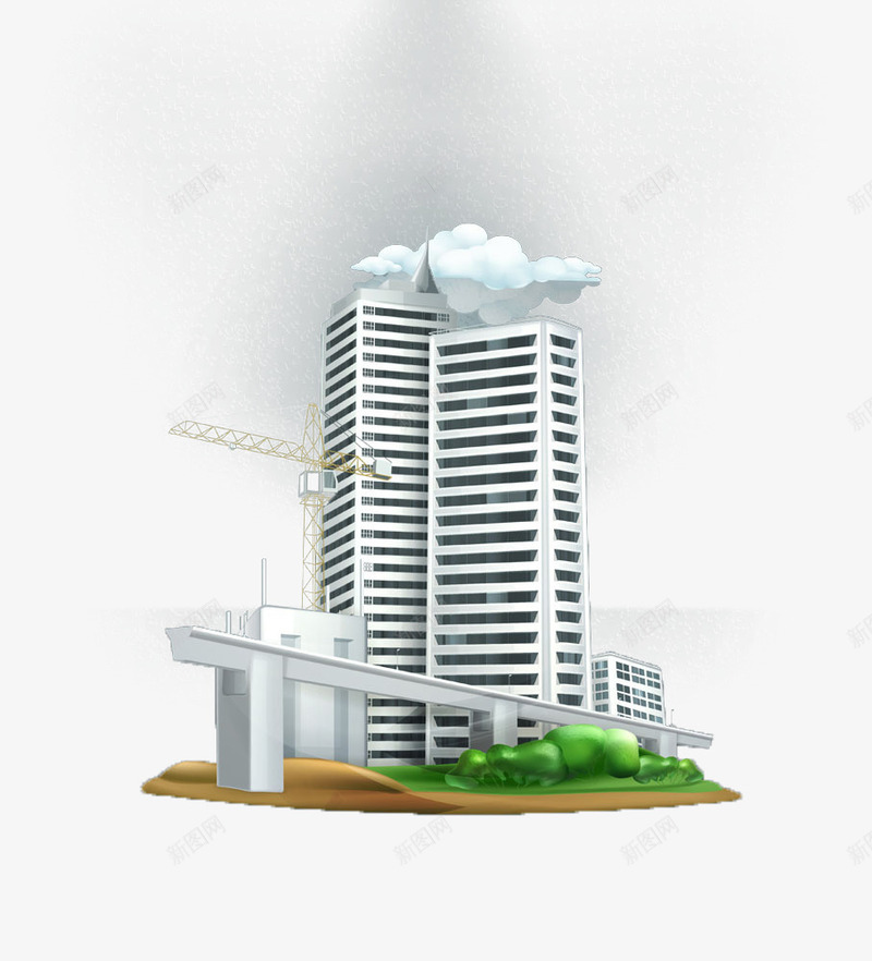 城市建筑模型png免抠素材_88icon https://88icon.com 城市建筑 建筑 建筑施工 施工 施工图 桥梁 高柳大萨哈