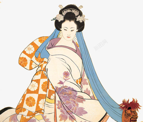 日本仕女图png免抠素材_88icon https://88icon.com 免抠素材 古代仕女图 手绘 日本女人 高清素材