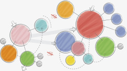 手绘彩色关系图表矢量图素材