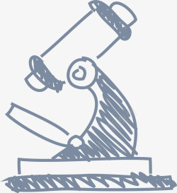 小清新显微镜手绘蓝色显微镜高清图片