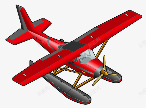卡通飞机模型png免抠素材_88icon https://88icon.com 卡通 红色 飞机 飞机动画
