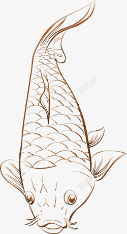 手绘海洋动物锦鲤矢量图素材