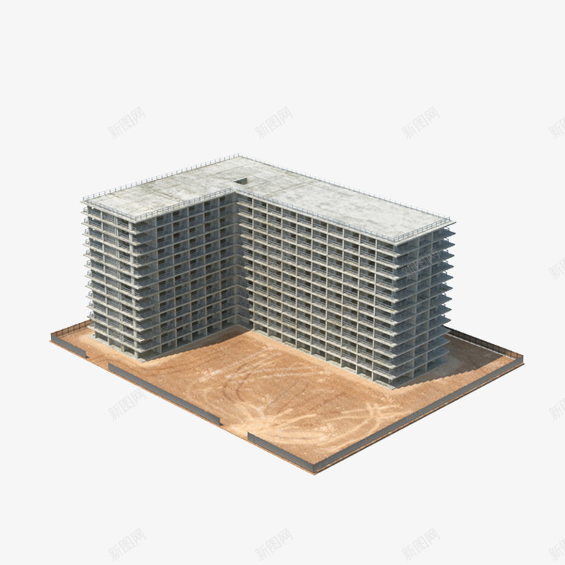 建筑施工现场png免抠素材_88icon https://88icon.com 办公楼 建筑 施工 模型