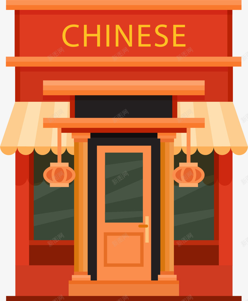 唯美中国便利店png免抠素材_88icon https://88icon.com chinese 中国便利店 中国风 唯美便利店 喜庆 红色灯笼