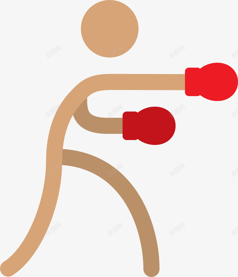 咖啡色拳击火柴小人png免抠素材_88icon https://88icon.com 健康 强身健体 打拳击 打拳的小孩 拳击小人 火柴人 运动健身 锻炼