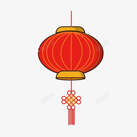 红色圆弧灯笼元素png免抠素材_88icon https://88icon.com 中国结 创意 吉祥 圆弧 红色 纹理 花纹 装饰