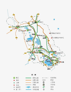江苏旅游线性地图素材