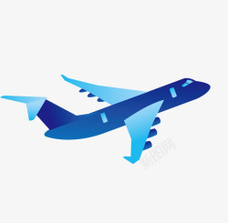 蓝色手绘的小飞机素材