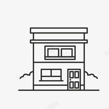 简约立体房子卡通简约黑白物体插画小清新房子图标图标