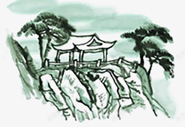 古画水墨图png免抠素材_88icon https://88icon.com 古画 古风 墨绿 水墨图 水墨天空