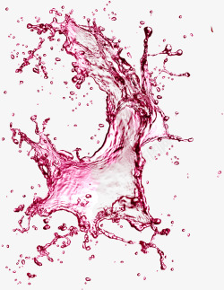 粉色泼洒透明液体七夕素材