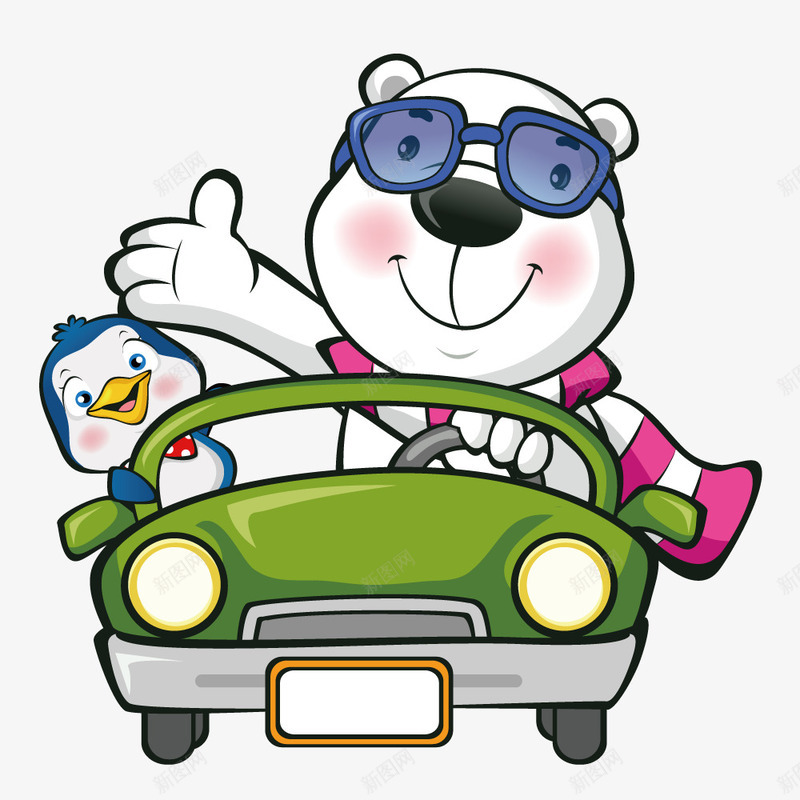 开车去旅行的小熊png免抠素材_88icon https://88icon.com 交通 交通工具 动物 卡通 度假 开车 旅游 旅行 驾驶车辆