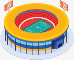 足球场模型开放式立体足球场矢量图高清图片