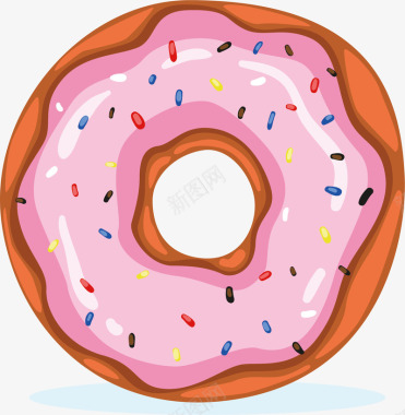 粉色小蛋糕圆圈的沙河特色蛋糕矢量图图标图标
