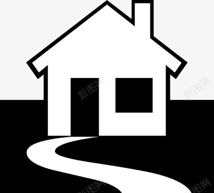 黑白简单的小房子图标图标
