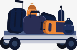 旅游坐飞机行李托运矢量图素材