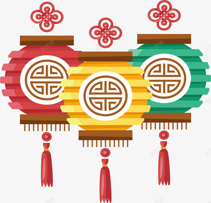 中国结装饰灯笼png免抠素材_88icon https://88icon.com 中国结 中国风 中秋国庆 中秋灯笼 灯笼 矢量png