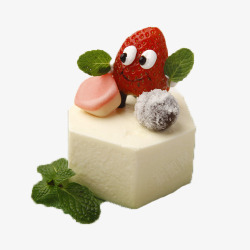 草莓造型可爱卡通造型的椰奶冻高清图片