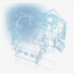 盖新房三维施工建筑图高清图片