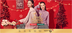 圣诞节日女装狂欢促销活动电商素材