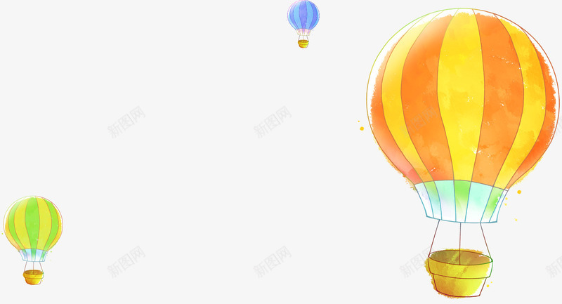 天空中的热气球png免抠素材_88icon https://88icon.com 免费下载 卡通 彩色热气球 手绘