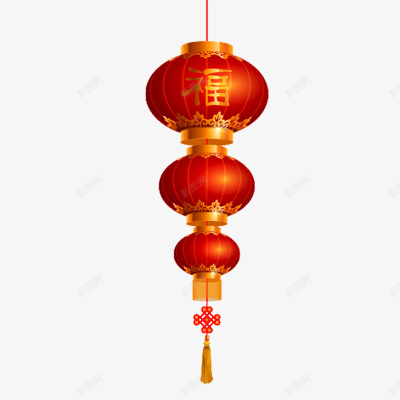 喜庆红色灯笼png免抠素材_88icon https://88icon.com 中国结 光泽 反光 商务 喜庆 大小 悬挂 福字 质感 金字