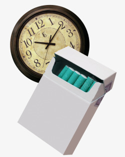 钟表烟盒香烟模型素材