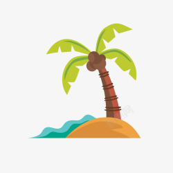 海边绿色椰子树模型矢量图素材