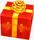 红色黄丝带的礼盒双11素材